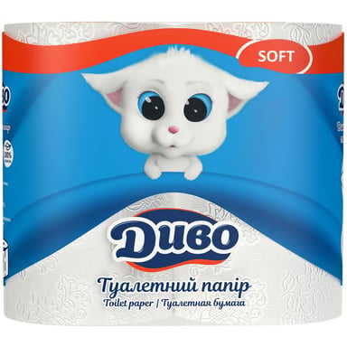 Туалетний папір Диво Soft 2 шари білий 4 рулони (4820003831915) - фото 1