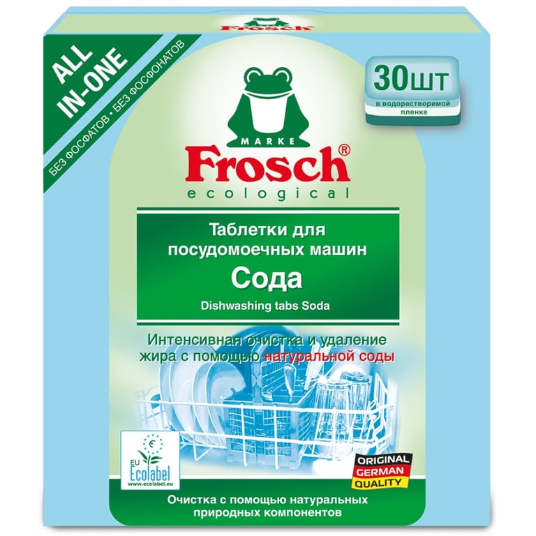 Таблетки для посудомийних машин Frosch Сода 30 шт. (4009175965059/4009175191908) - фото 2