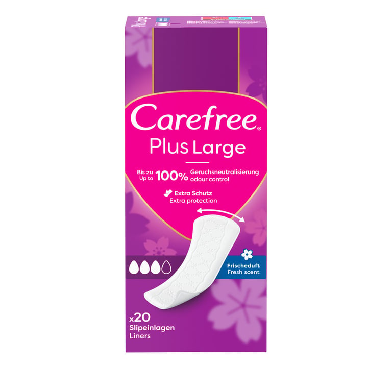Щоденні прокладки Carefree Plus Large Fresh 20 шт. (3574661606231/3574661487564) - фото 1