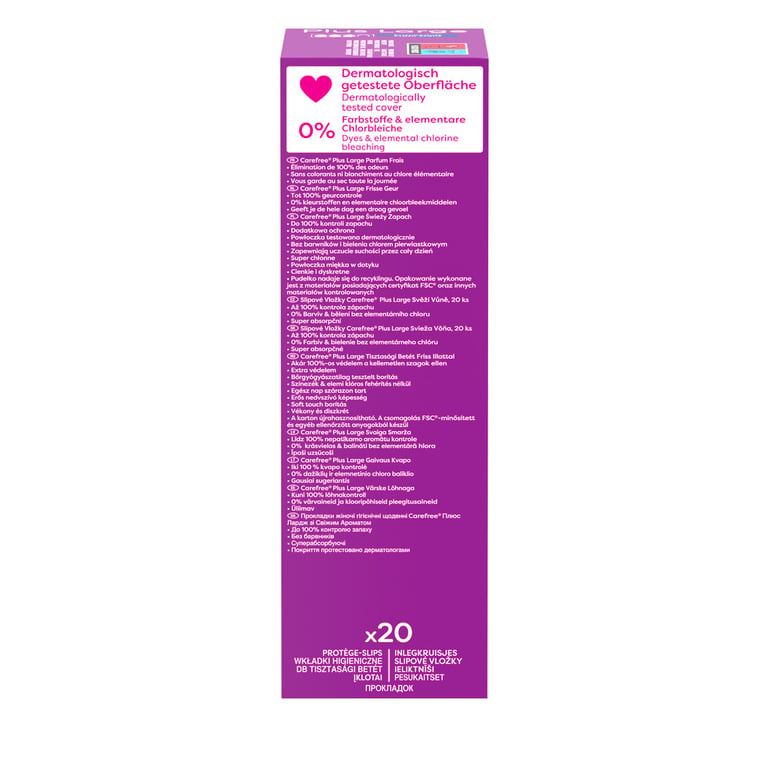 Щоденні прокладки Carefree Plus Large Fresh 20 шт. (3574661606231/3574661487564) - фото 7