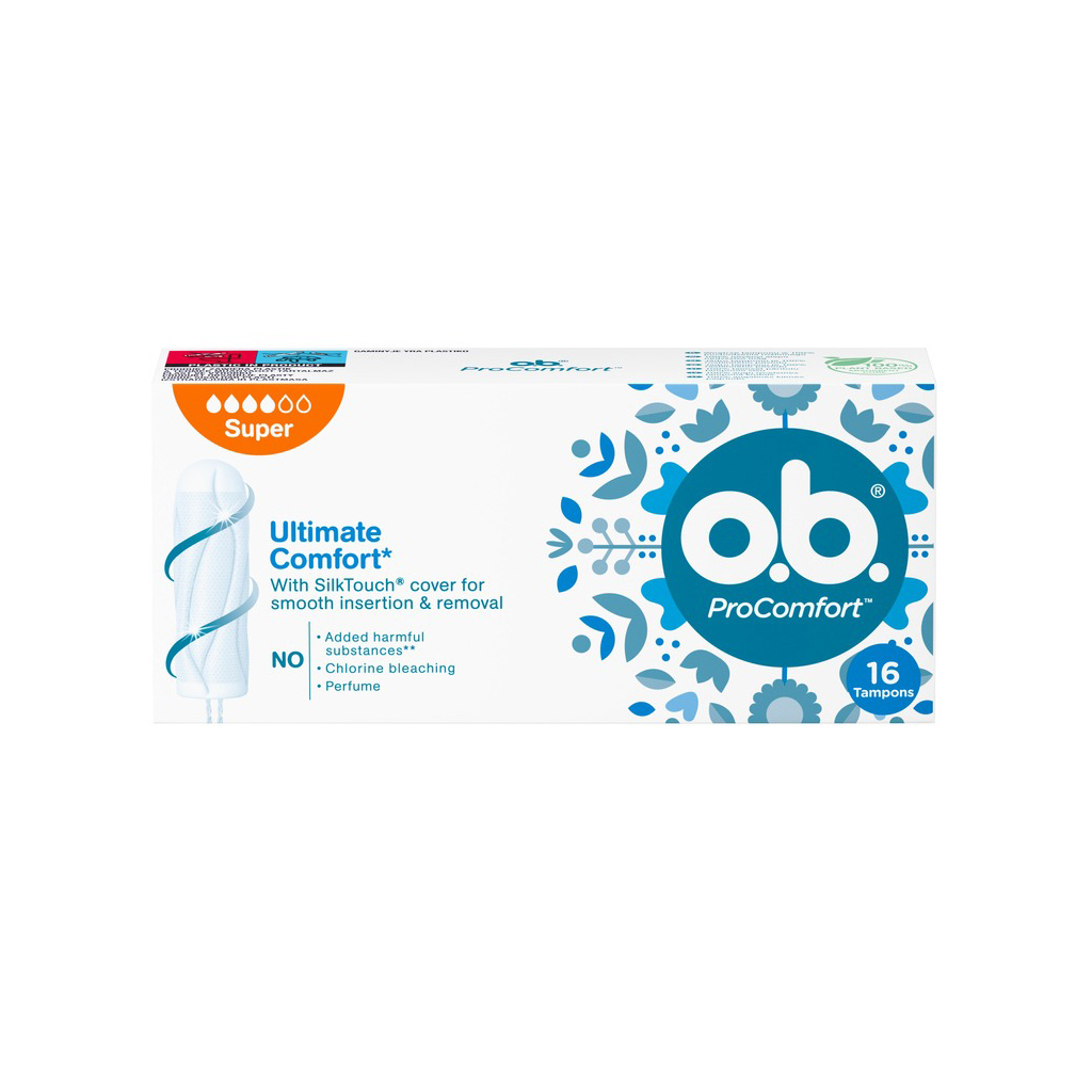 Тампони o.b. ProComfort Super 16 шт. (3574660234329) - фото 1 Тампони o.b. ProComfort Super 16 шт. (3574660234329) - фото 1