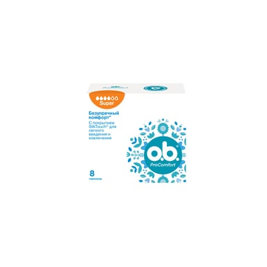 Тампони o.b. ProComfort Super 8 шт. (3574660234343/3574661331140) - фото 1