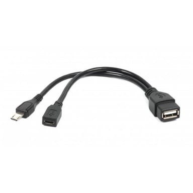 Дата кабель OTG USB 2.0 AF to Micro 5P M+F 0.15m Cablexpert (A-OTG-AFBM-04) - фото 1