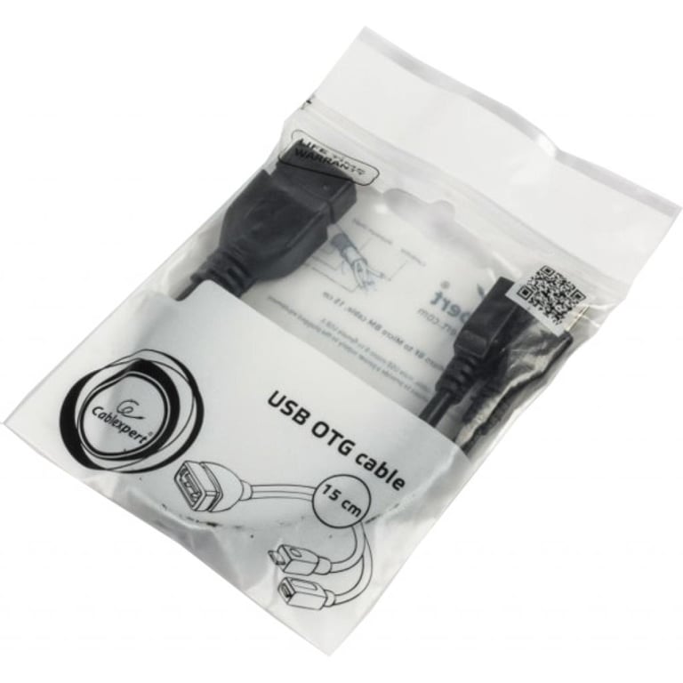 Дата кабель OTG USB 2.0 AF to Micro 5P M+F 0.15m Cablexpert (A-OTG-AFBM-04) - фото 2