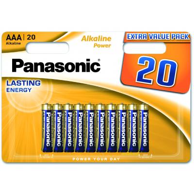 Батарейка Panasonic AAA LR03 Alkaline Power * 20 (LR03REB/20BW) - фото 1