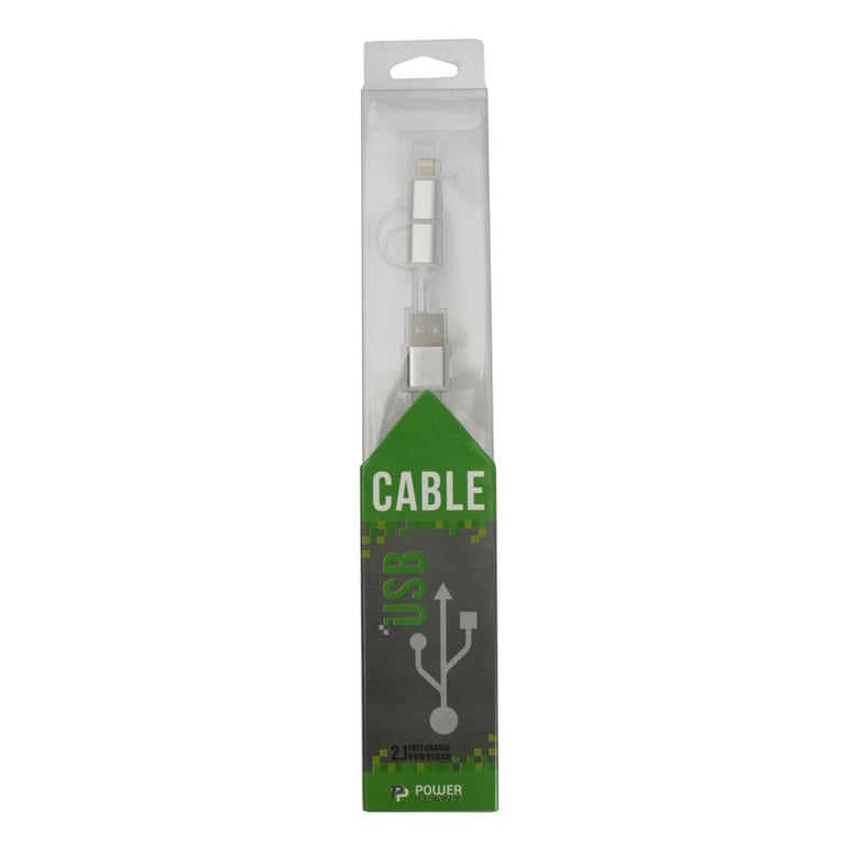 Дата кабель USB 2.0 AM to Lightning + Micro 5P 1.0m cotton PowerPlant (KD00AS1290) - фото 2