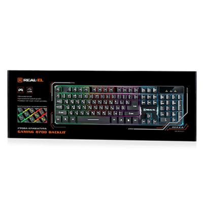 Клавіатура REAL-EL 8700 Gaming Backlit, black - фото 3