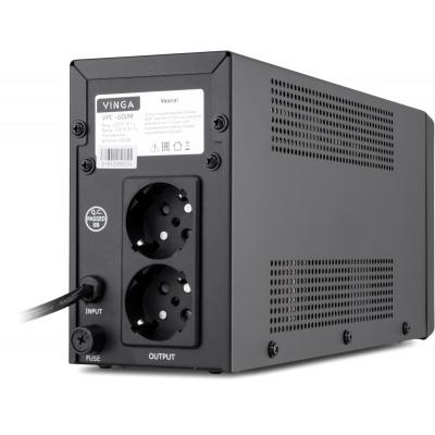 Пристрій безперебійного живлення Vinga LCD 600VA metal case (VPC-600M) - фото 3