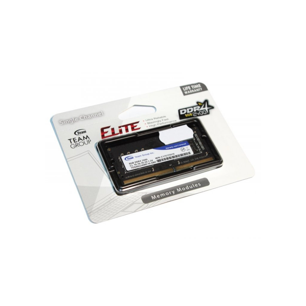 Модуль пам'яті для ноутбука SoDIMM DDR4 8GB 2400 MHz Elite Team (TED48G2400C16-S01) - фото 1