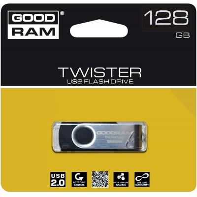 USB флеш накопичувач Goodram 128GB UTS2 Twister Black USB 2.0 (UTS2-1280K0R11) - фото 2 USB флеш накопичувач Goodram 128GB UTS2 Twister Black USB 2.0 (UTS2-1280K0R11) - фото 2