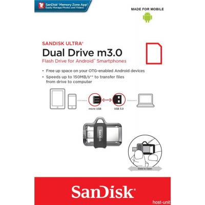 USB флеш накопичувач SanDisk 64GB Ultra Dual Black USB 3.0 OTG (SDDD3-064G-G46) - фото 7