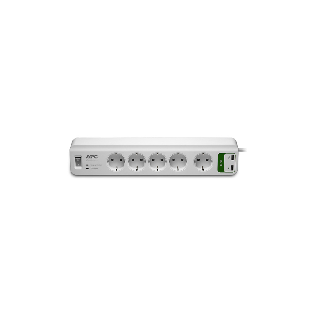 Мережевий фільтр живлення APC Essential SurgeArrest 5 outlets ++ 2 USB (5V, 2.4A) (PM5U-RS) - фото 1