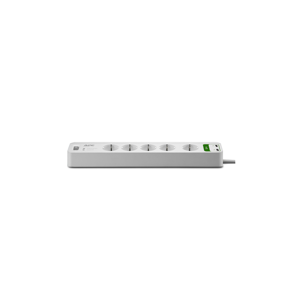 Мережевий фільтр живлення APC Essential SurgeArrest 5 outlets ++ 2 USB (5V, 2.4A) (PM5U-RS) - фото 2 Мережевий фільтр живлення APC Essential SurgeArrest 5 outlets ++ 2 USB (5V, 2.4A) (PM5U-RS) - фото 2