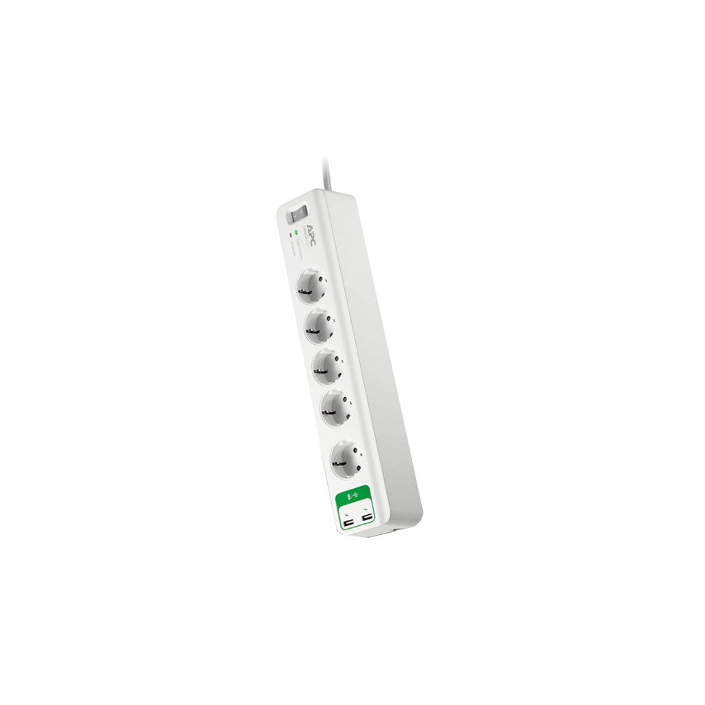 Мережевий фільтр живлення APC Essential SurgeArrest 5 outlets ++ 2 USB (5V, 2.4A) (PM5U-RS) - фото 3 Мережевий фільтр живлення APC Essential SurgeArrest 5 outlets ++ 2 USB (5V, 2.4A) (PM5U-RS) - фото 3