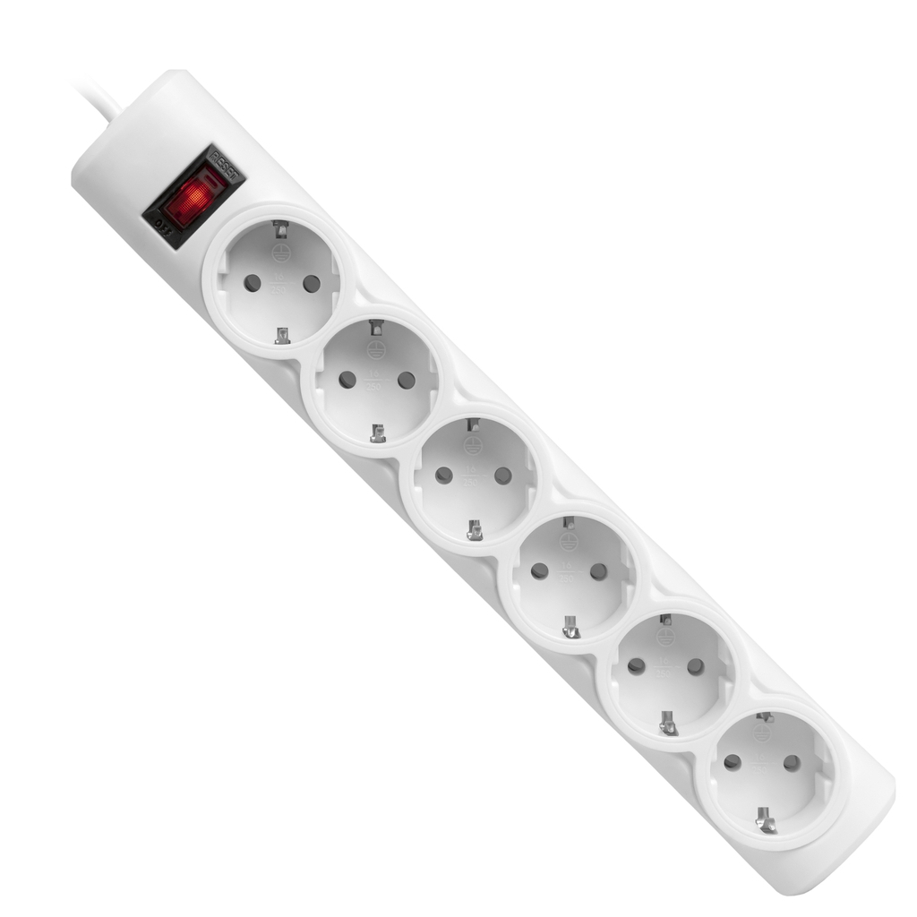 Мережевий фільтр живлення Defender 153, 3 m, 6 роз, white (99490) - фото 1