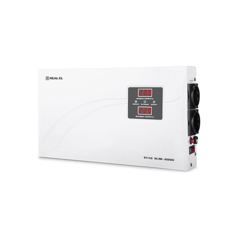 Стабілізатор REAL-EL STAB SLIM-2000, white (EL122400008) - фото 2