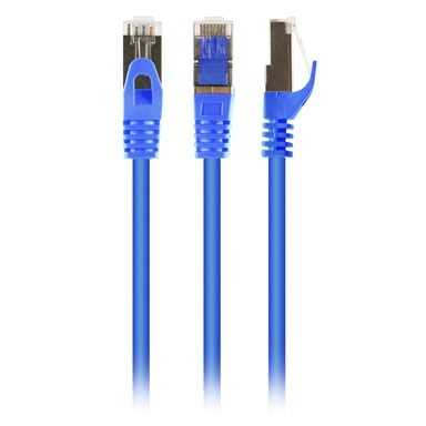 Патч-корд 1м S/FTP Cat 6A CU LSZH blue Cablexpert (PP6A-LSZHCU-B-1M) - фото 1