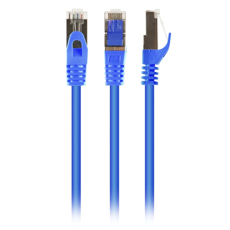 Патч-корд 1м S/FTP Cat 6A CU LSZH blue Cablexpert (PP6A-LSZHCU-B-1M) - фото 1