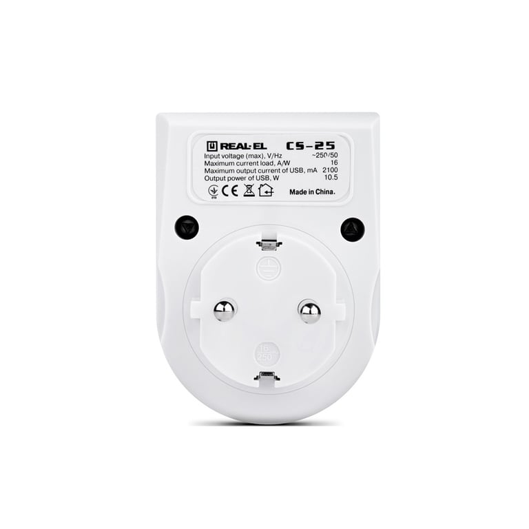 Зарядний пристрій REAL-EL 2*USB 10W (CS-25) - фото 5