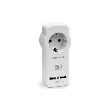 Зарядний пристрій REAL-EL 2*USB 15W (CS-30) - фото 1