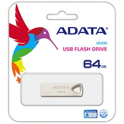 USB флеш накопичувач ADATA 64GB UV210 Metal Silver USB 2.0 (AUV210-64G-RGD) - фото 3