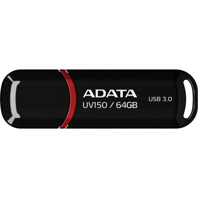 USB флеш накопичувач ADATA 64GB UV150 Black USB 3.0 (AUV150-64G-RBK) - фото 1