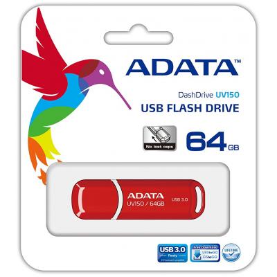 USB флеш накопичувач ADATA 64GB UV150 Red USB 3.0 (AUV150-64G-RRD) - фото 4