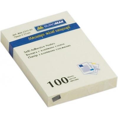 Папір для нотаток Buromax with adhesive layer 51х76мм, 100sheets, yellow (BM.2311-01) - фото 2