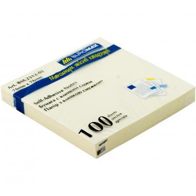 Папір для нотаток Buromax with adhesive layer 76х76мм, 100sheets, JOBMAX, yellow (BM.2312-01) - фото 2