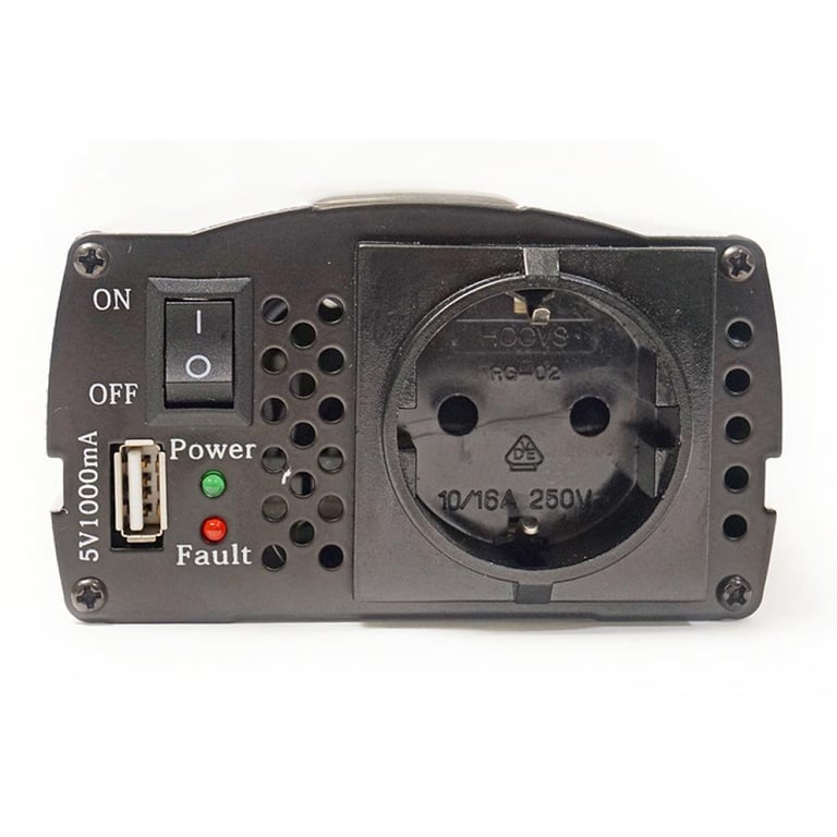 Автомобільний інвертор 12V/220V 300W, USB 5V 1A, HYM300-122 PowerPlant (KD00MS0001) - фото 3