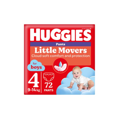 Підгузки Huggies Little Movers/Pants 4 (9-14 кг) Box для хлопчиків 72 шт (5029053564104) - фото 1