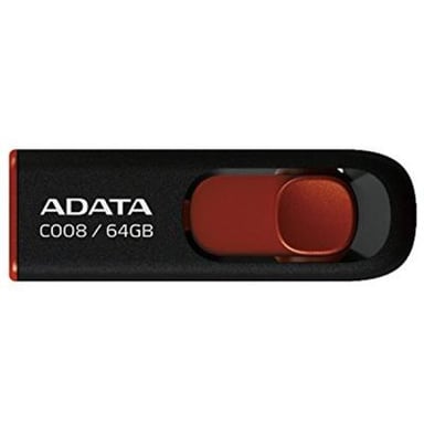 USB флеш накопичувач ADATA 64GB C008 Black+Red USB 2.0 (AC008-64G-RKD) - фото 1