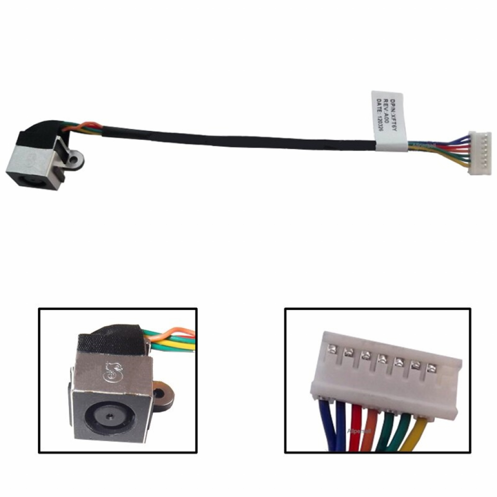 Роз'єм живлення ноутбука з кабелем для Dell PJ541 (7.4mm x 5.0mm + center pin), 8(7)- Универсальный (A49059) - фото 1