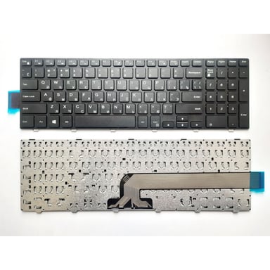 Клавіатура ноутбука Dell Inspiron 15-3000/15-5000 Series черная с черной рамкой UA (A43874) - фото 1