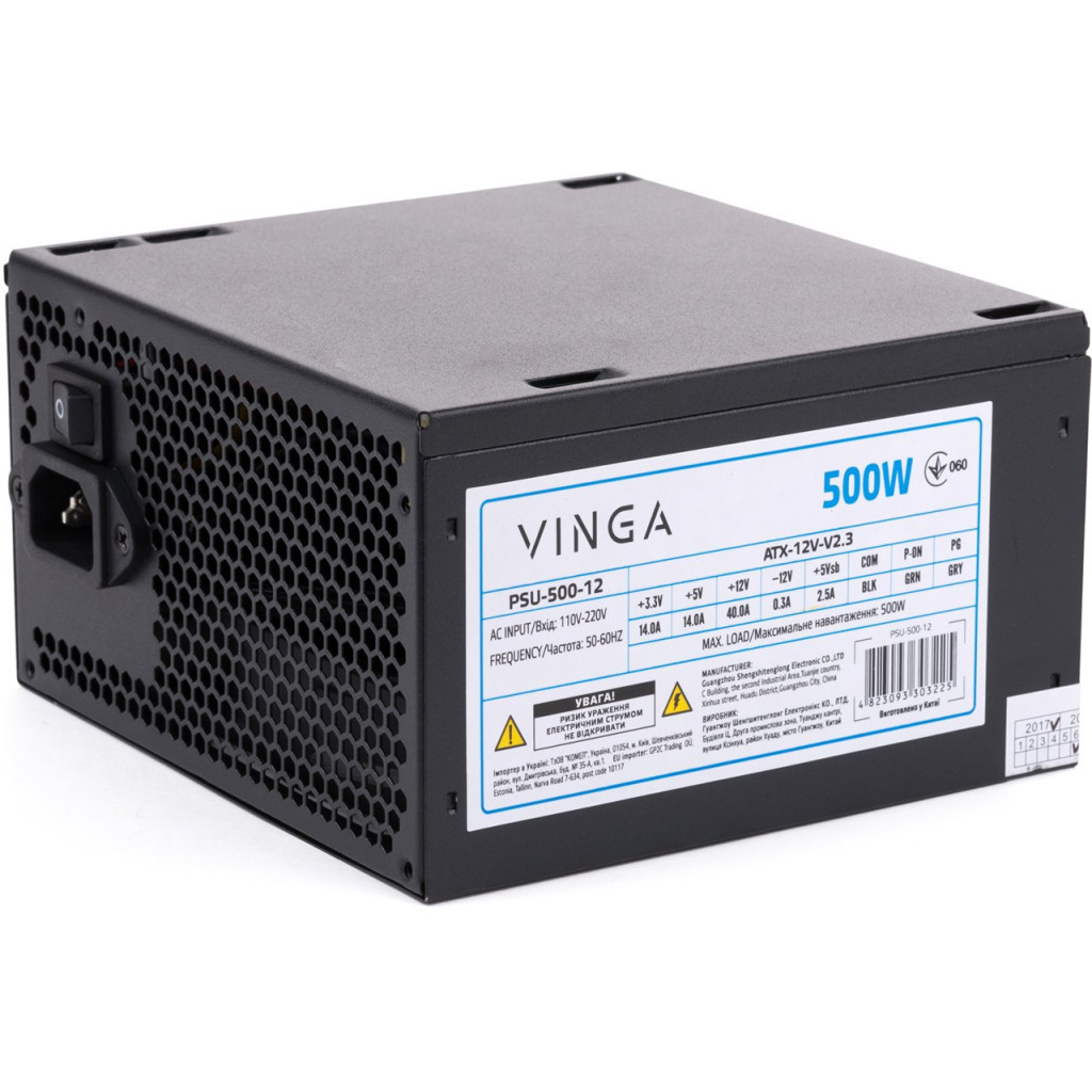 Блок живлення Vinga 500W ОЕМ (PSU-500-12) - фото 1 Блок живлення Vinga 500W ОЕМ (PSU-500-12) - фото 1