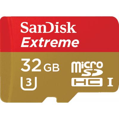 Карта пам'яті SanDisk 32GB microSD class 10 V30 A1 UHS-I U3 Extreme Action (SDSQXAF-032G-GN6AA) - фото 1