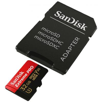 Карта пам'яті SanDisk 32GB microSD class 10 V30 A1 UHS-I U3 4K Extreme Pro (SDSQXCG-032G-GN6MA) - фото 4 Карта пам'яті SanDisk 32GB microSD class 10 V30 A1 UHS-I U3 4K Extreme Pro (SDSQXCG-032G-GN6MA) - фото 4
