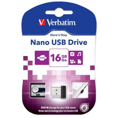 USB флеш накопичувач Verbatim 16GB Store 'n' Stay Nano Black USB 2.0 (97464) - фото 2 USB флеш накопичувач Verbatim 16GB Store 'n' Stay Nano Black USB 2.0 (97464) - фото 2