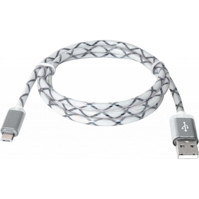 Дата кабель USB 2.0 AM to Micro 5P 1.0m GrayLED backlight Defender (87554) - фото 2