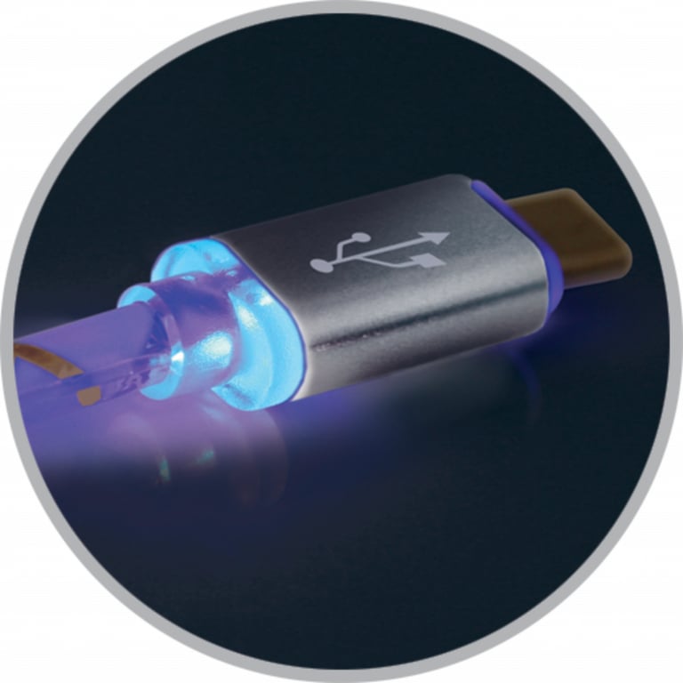 Дата кабель USB 2.0 AM to Micro 5P 1.0m GrayLED backlight Defender (87554) - фото 4