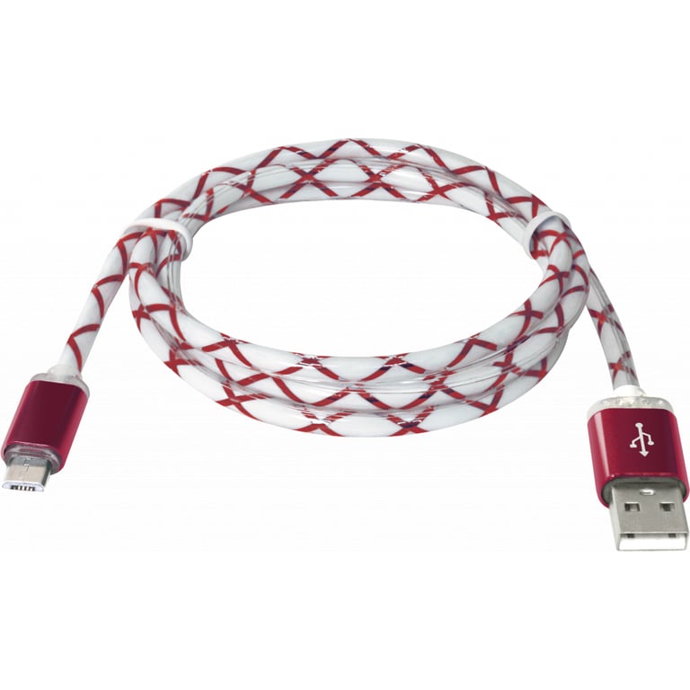 Дата кабель USB 2.0 AM to Micro 5P 1.0m RedLED backlight Defender (87556) - фото 2