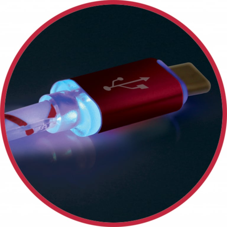 Дата кабель USB 2.0 AM to Micro 5P 1.0m RedLED backlight Defender (87556) - фото 4