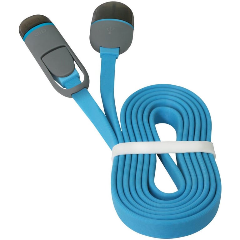 Дата кабель USB 2.0 AM to Lightning + Micro 5P 1.0m blue Defender (87487) - фото 3