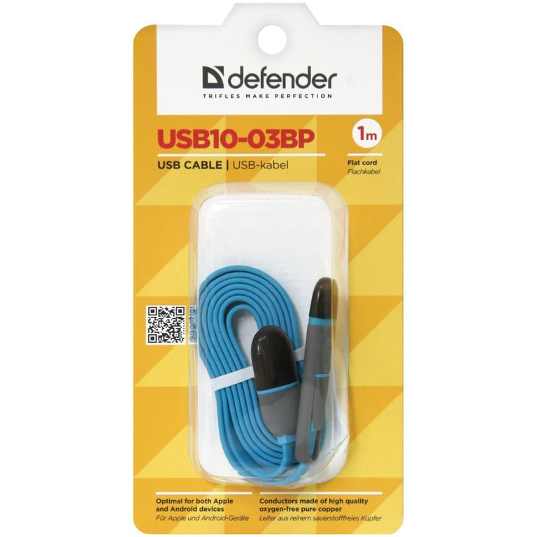 Дата кабель USB 2.0 AM to Lightning + Micro 5P 1.0m blue Defender (87487) - фото 5