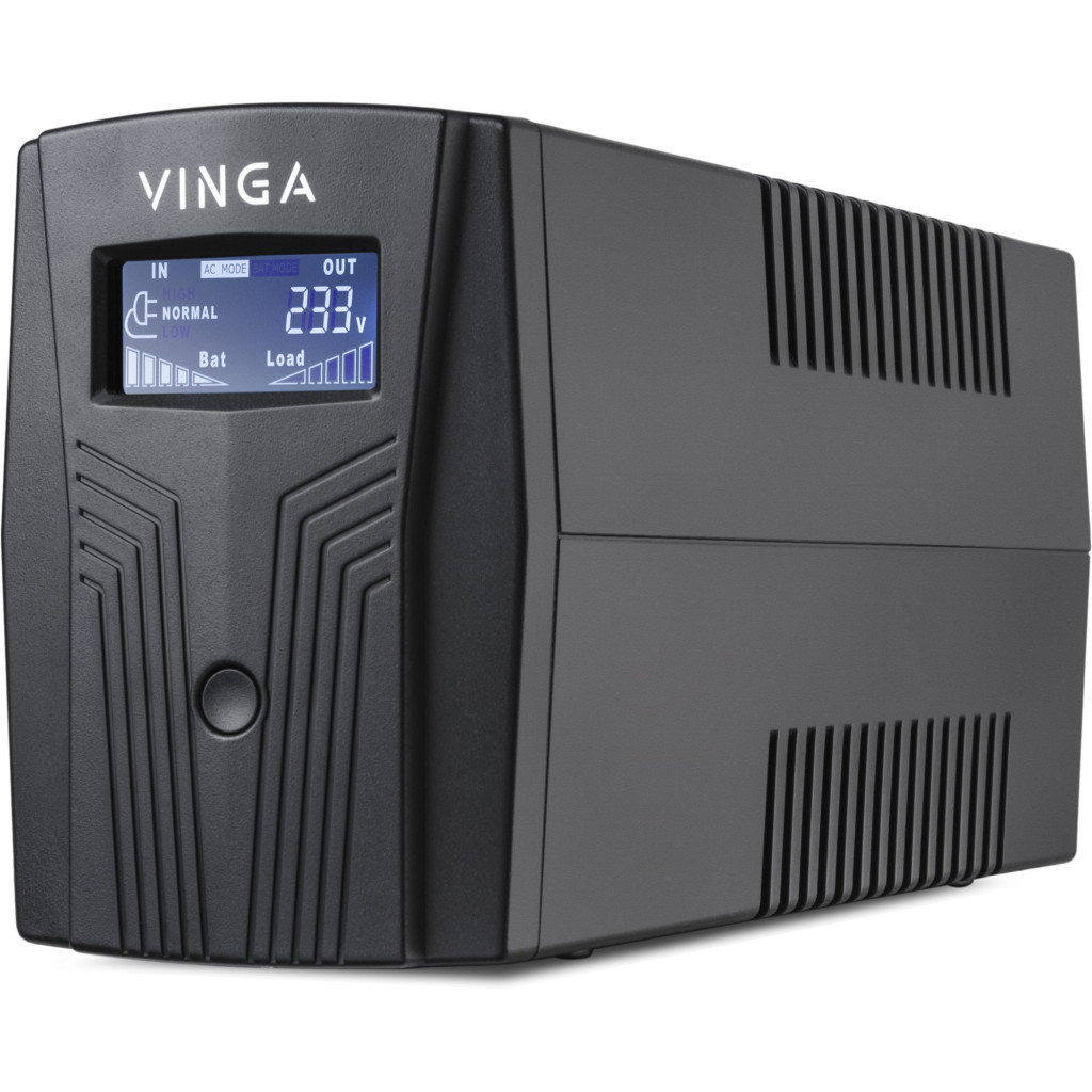 Пристрій безперебійного живлення Vinga LCD 1500VA plastic case (VPC-1500P) - фото 1