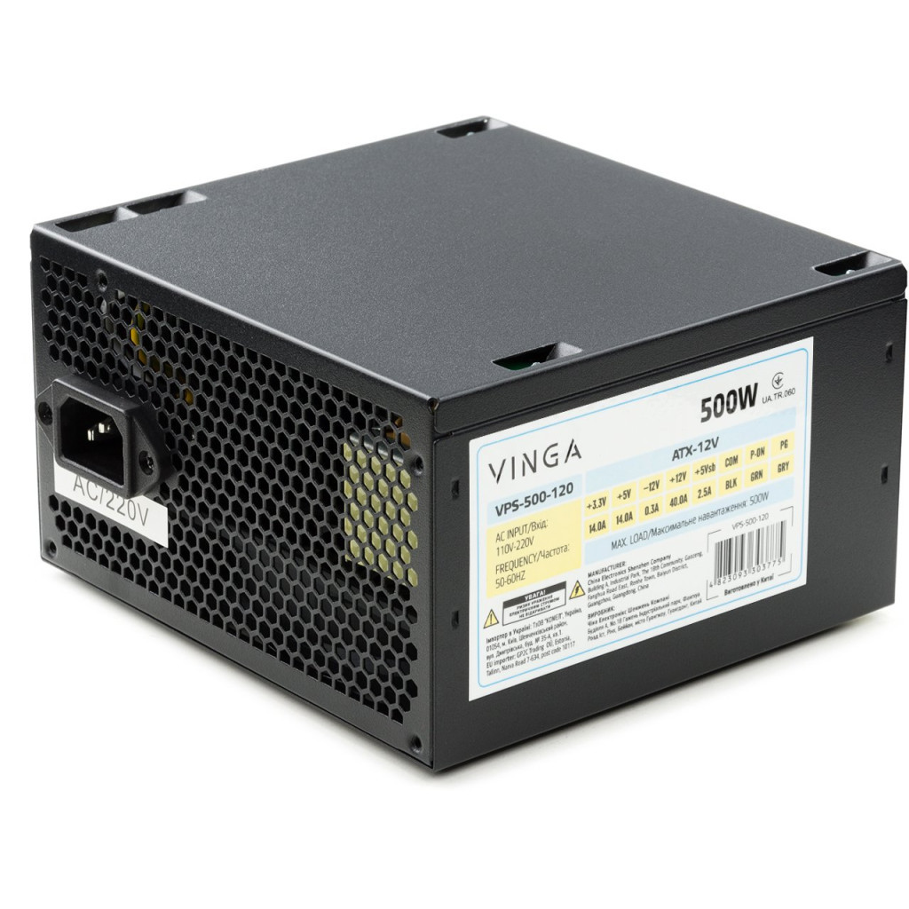 Блок живлення Vinga 500W ОЕМ (VPS-500-120) - фото 1 Блок живлення Vinga 500W ОЕМ (VPS-500-120) - фото 1