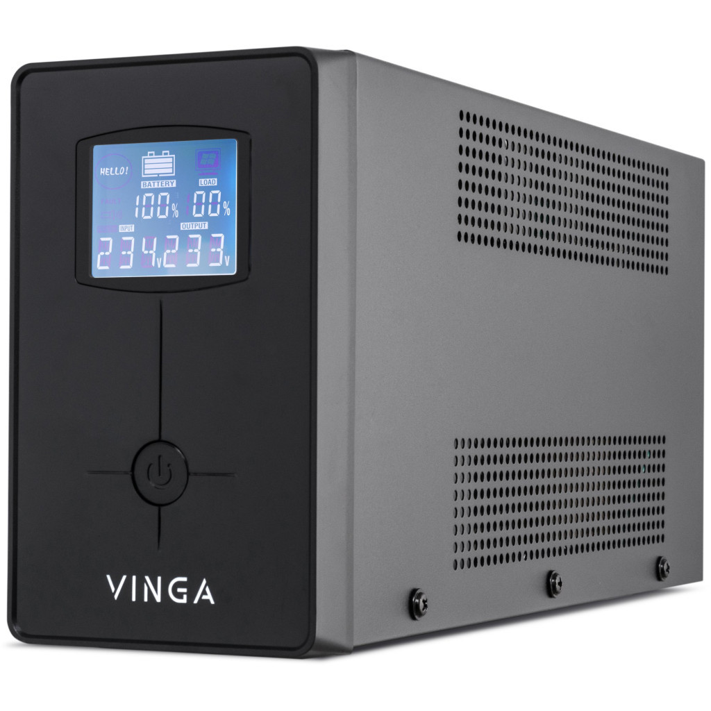 Пристрій безперебійного живлення Vinga LCD 1500VA metal case (VPC-1500M) - фото 1