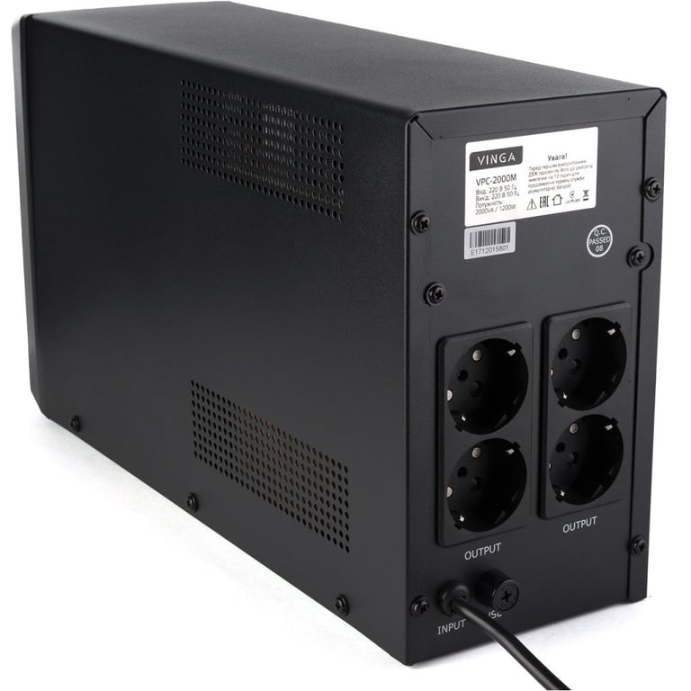 Пристрій безперебійного живлення Vinga LCD 1500VA metal case (VPC-1500M) - фото 11