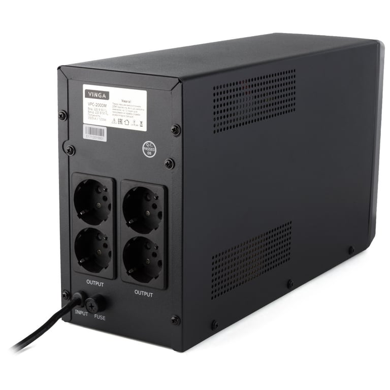 Пристрій безперебійного живлення Vinga LCD 1500VA metal case (VPC-1500M) - фото 10