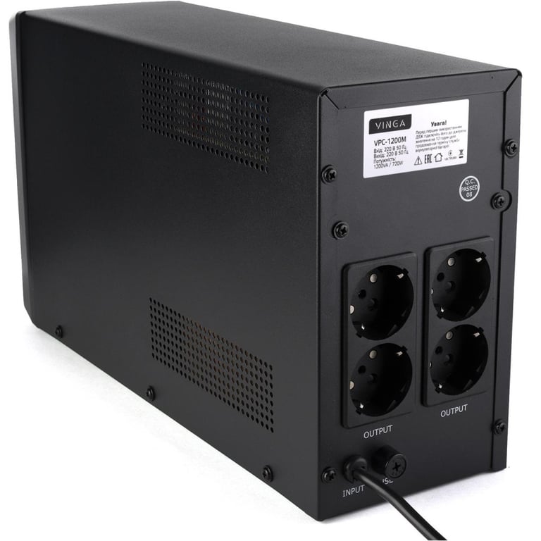 Пристрій безперебійного живлення Vinga LCD 1200VA metal case (VPC-1200M) - фото 11